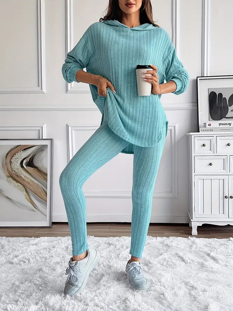 Conjunto de ropa de estar por casa de punto acanalado «Cristina»