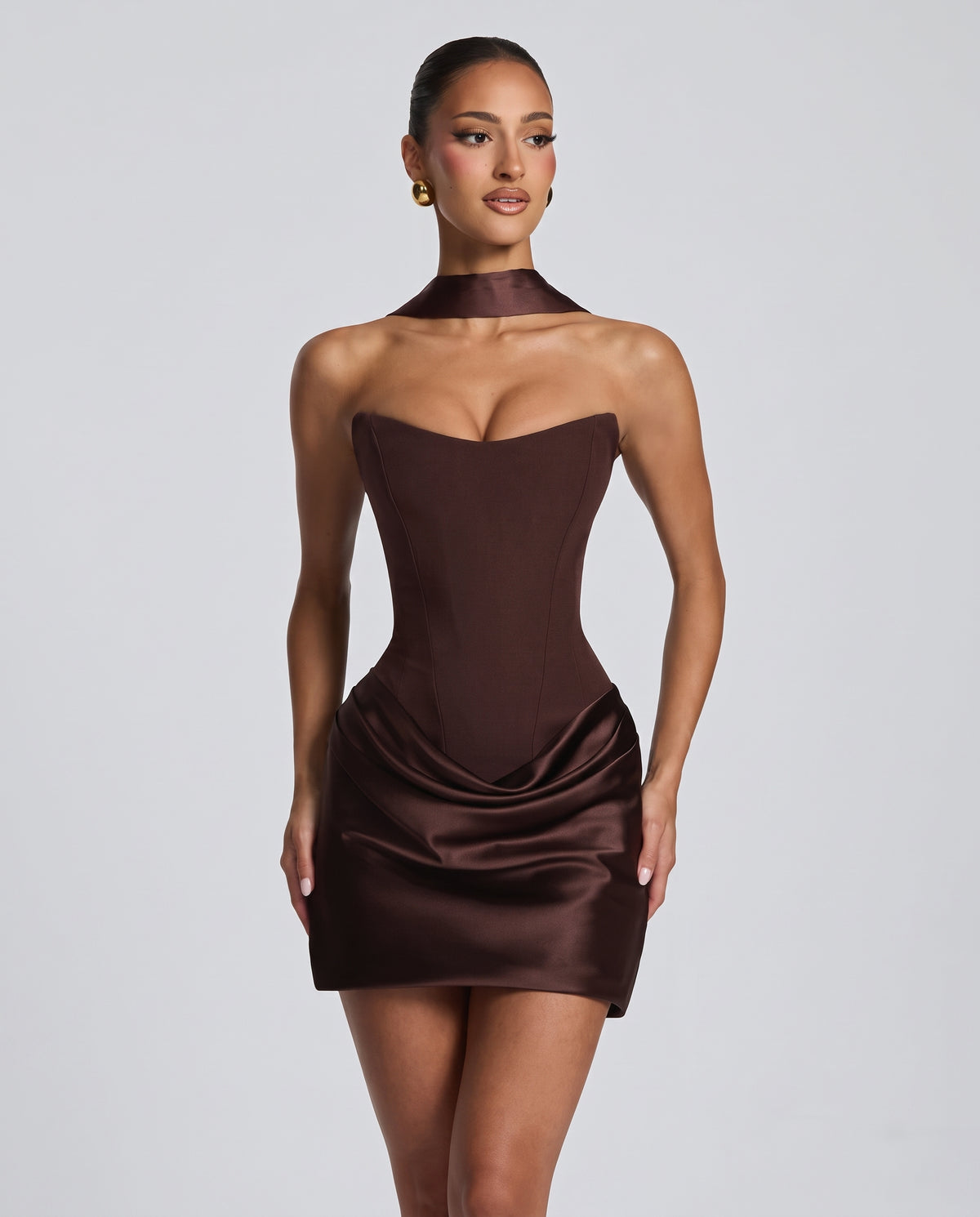 Minivestido Maggie - Marrón ciruela