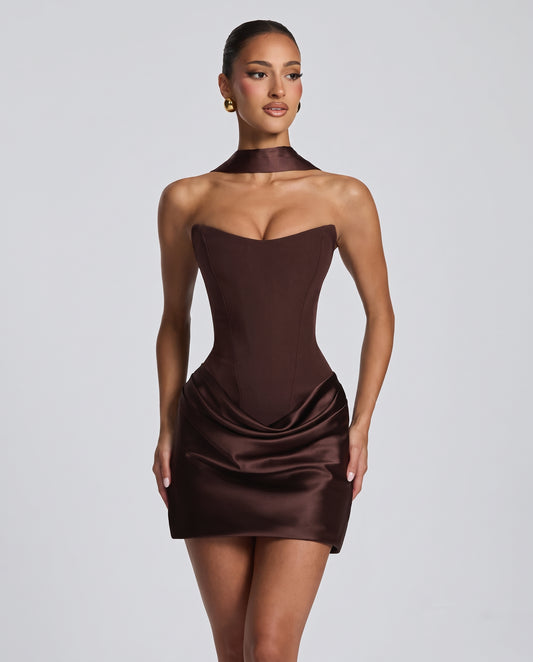 Minivestido Maggie - Marrón ciruela