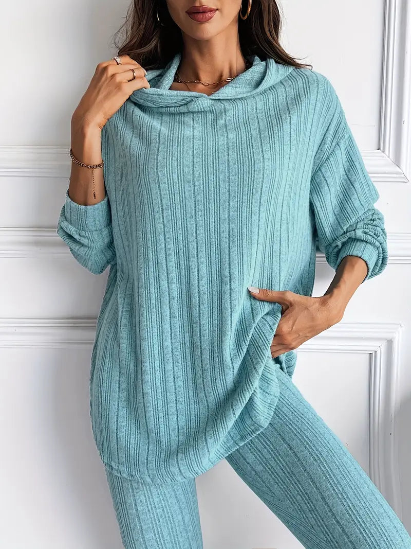 Conjunto de ropa de estar por casa de punto acanalado «Cristina»