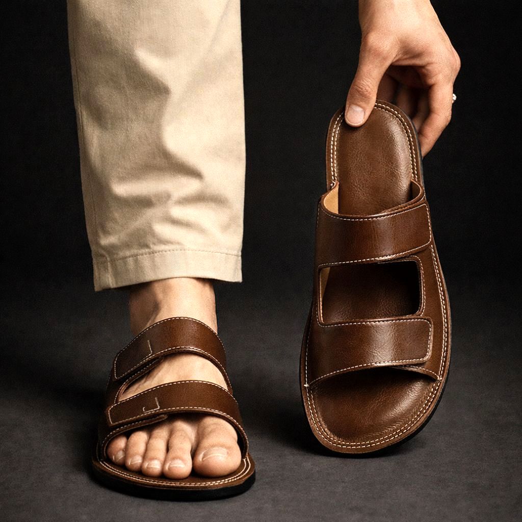 Chanclas de piel Montavio