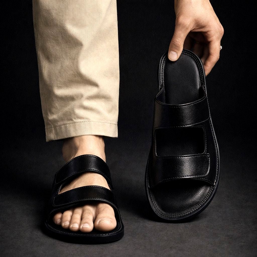 Chanclas de piel Montavio