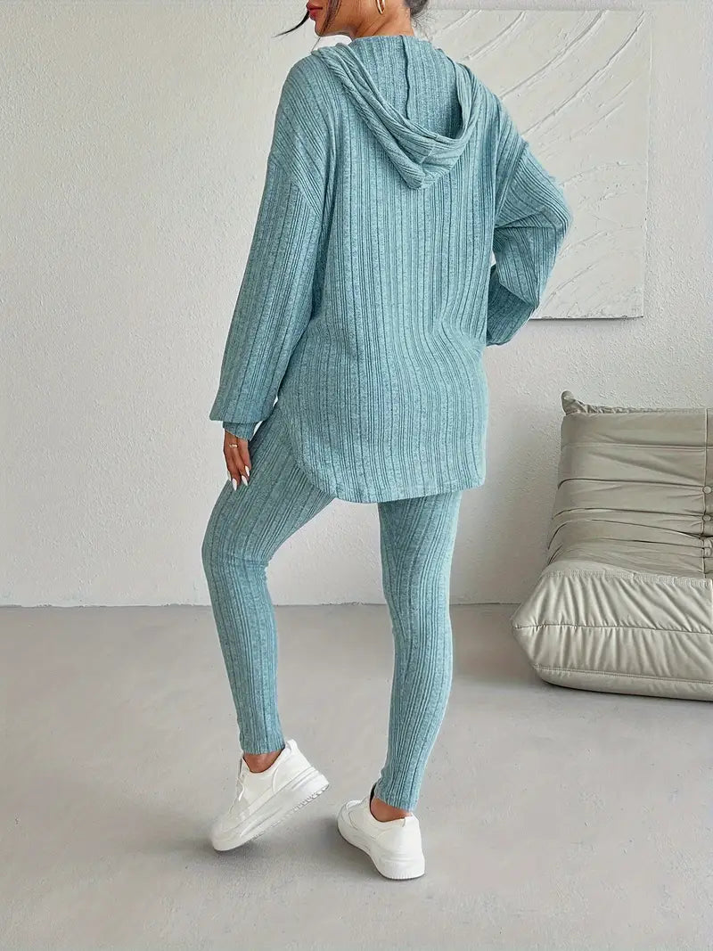 Conjunto de ropa de estar por casa de punto acanalado «Cristina»