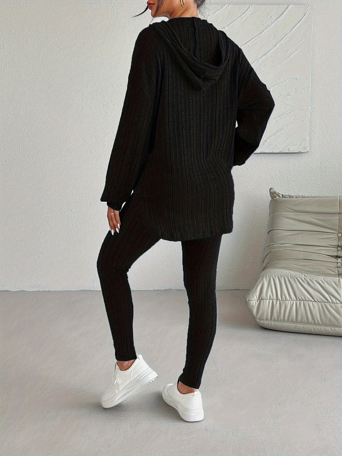 Conjunto de ropa de estar por casa de punto acanalado «Cristina»