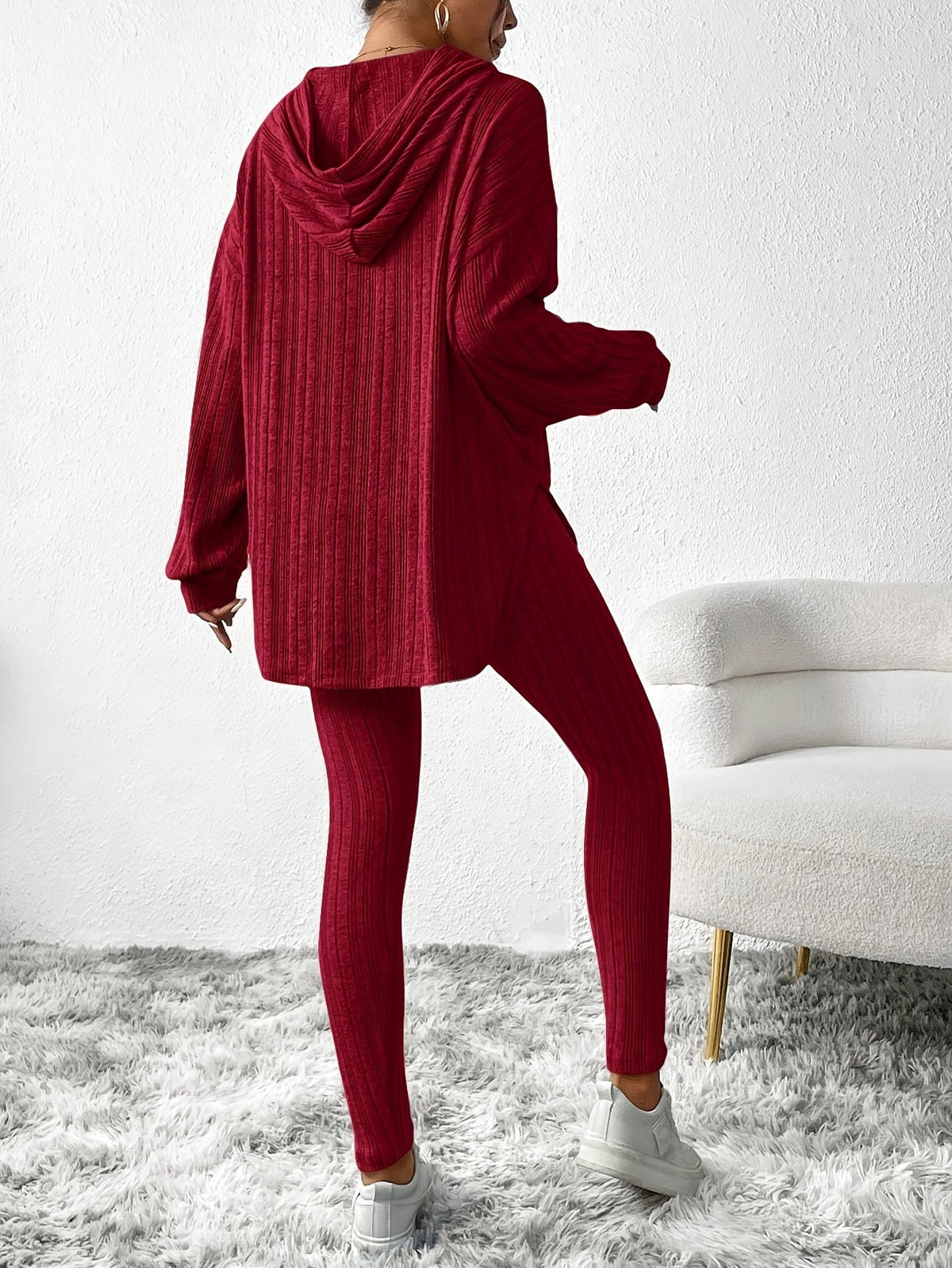 Conjunto de ropa de estar por casa de punto acanalado «Cristina»