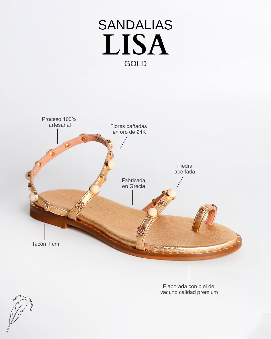 Sandalias Lisa Oro